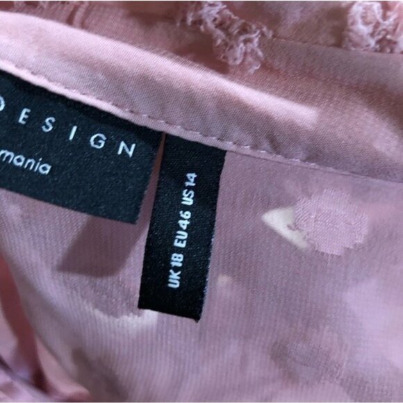 Asos Women’s Textured Pink Button Down Top - Size 14 - Picture 9 of 9